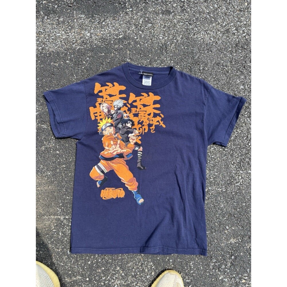 Y2K Naruto Team 7 Shirt Sasuke Sakura Kakashi Anime Shonen Jump Minato RARE Med